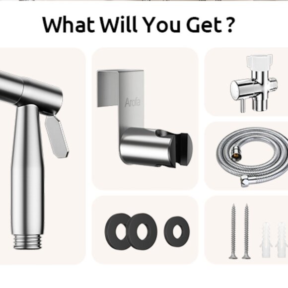 AROFA TOILET BIDET SPRAYER-HANDS FREE-HANDHELD-DUAL CONTROL ADJUST WATER FLOW - Picture 12 of 16